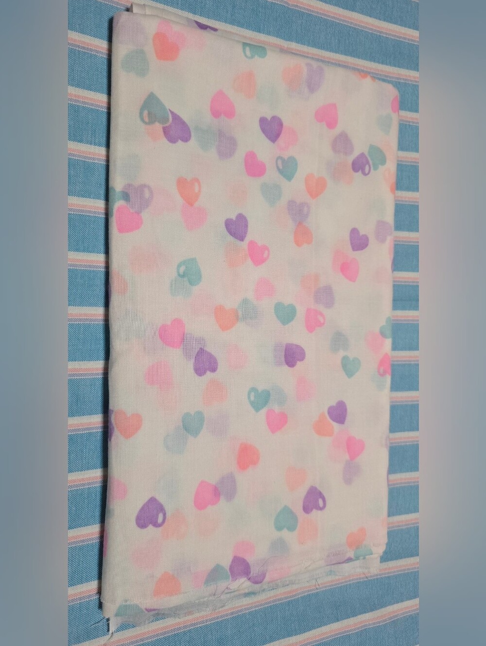 Vintage | Sheer Pastel Heart Fabric